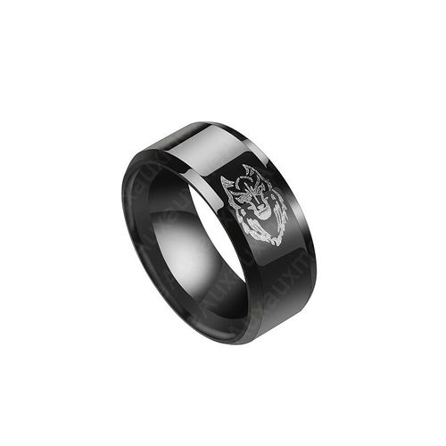 Bague De Tête De Lion Pour Hommes, En Titane Noir, En Acier, Anneaux De Mariage Pour Hommes, Fête Punk, Bijoux, Livraison Directe