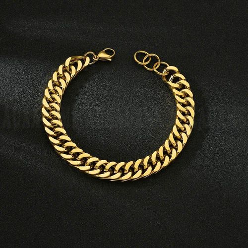 Bracelet À Maillons Cubains Pour Hommes, En Acier Inoxydable, Avec Gourmette Ajustable, 11mm De Large, Bijoux De Poignet, Cadeau D'anniversaire