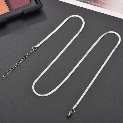 Collier En Acier Inoxydable Pour Femmes Et Hommes, Chaîne Avec Lame Filmy Étanche, Doré Et Plat, 2.5mm, Vente En Gros
