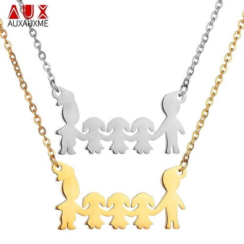 Collier Avec Pendentif En Acier Inoxydable 2019, Cadeau Pour La Journée Des Enfants, Pour Papa, Maman Et Fille