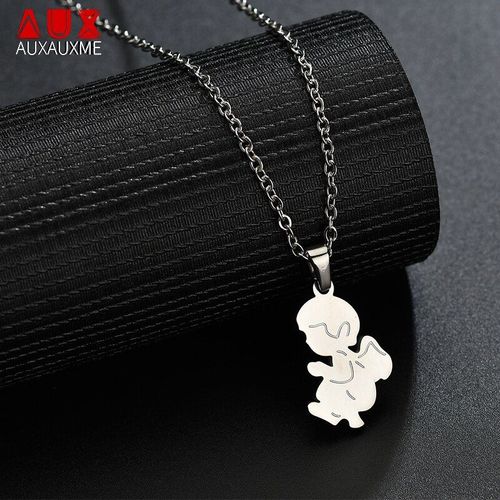 Collier Avec Pendentif Ange En Acier Inoxydable, Disponible En Plusieurs Couleurs