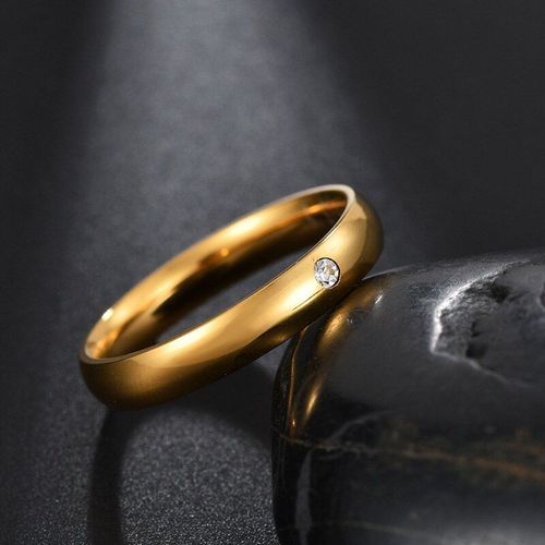 Bagues De Fiançailles Simples En Pierre Cz, Or Rose, Titane, Acier Inoxydable, Pour Femmes Et Filles, Bijoux De Promesse