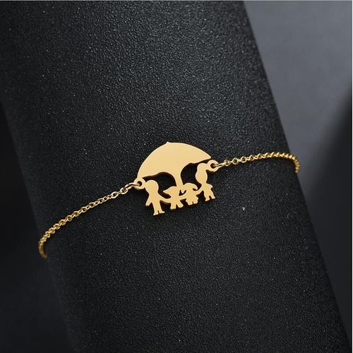 Bracelet À Chaîne En Acier Inoxydable, Réglable, Pour Maman, Papa, Garçons Et Filles, Cadeau D'anniversaire Pour Parents Et Enfants