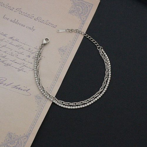 Bracelets À Breloques Multicouches En Cristal Pour Femmes, Bijoux En Acier Inoxydable Doré, Bijoux, Cadeaux De Fête, Nouvelle Collection