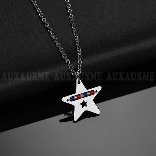 Collier Doré Avec Pendentif En Forme D'étoile, En Acier Inoxydable, Perles De Riz, Bijoux Pour Femmes, Cadeaux De Noël, Livraison Directe
