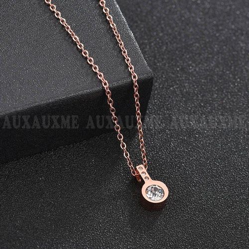 Collier En Cristal De Style Coréen Pour Femmes, Chaîne De Clavicule En Acier Inoxydable, Or Rose, Bijoux À Breloques, Cadeau
