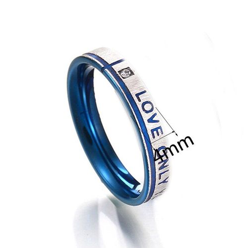 Bagues En Pierre Cz Love Only You, Bijoux De Couple, En Acier Inoxydable Bleu, Pour Promesse De Mariage, Cadeau De Saint-Valentin