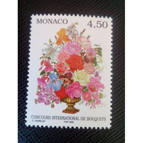 Timbre Monaco Yt 2187 Intl. Concours De Reliure De Fleurs, Monte Carlo 1999 ( 0010305 )