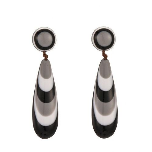 Grandes Boucles D'oreilles En Résine À Rayures Noires Et Jaunes Pour Femmes, Pendentif En Forme De Goutte D'eau, Bijoux À La Mode Exagérés
