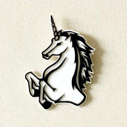 Broche Licorne Noir Et Blanc, Accessoires De Mode