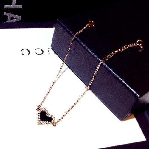 Bracelet En Forme De C¿Ur Pour Femmes, En Or Rose 14k, Bijoux De Haute Qualité, Brillant, En Zircon, Cadeau De Fête, Tendance