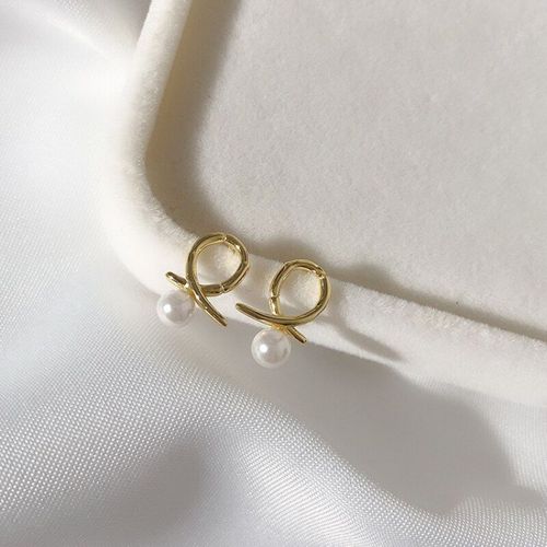 Boucles D'oreilles En Argent Sterling 925 Pour Femmes, Version Coréenne, Simple, Perle Géométrique, Ligne, Mignon, Charme Sexy, Fête, Cadeau De Mariage