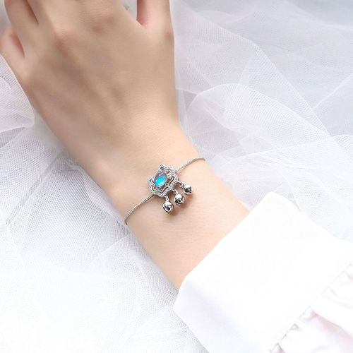 Bracelet En Pierre De Lune, Serrure De Longévité, Pour Étudiantes, Cloche Simple Coréenne, Style Chinois, Pour Petite Amie, Cadeau D'anniversaire