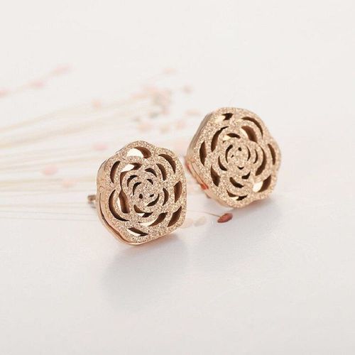 Boucles D'oreilles En Titane Et Acier Inoxydable Pour Femme, Bijoux De Haute Qualité, Ne Se Décolore Pas, Fleur, Vente En Gros