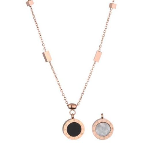 Collier Classique En Titane Et Acier Pour Femmes, Pendentif En Forme De Disque Noir Et Blanc, Bijoux Coréens Inhabituels, Chaîne De Clavicule