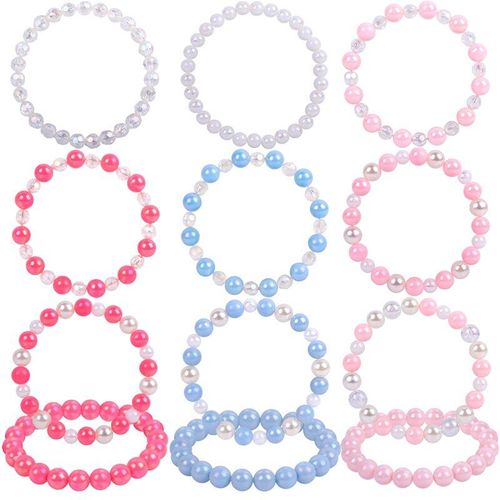 Bracelet Imitation Perle Rose Pour Fille, 12 Pièces, Bijoux Classiques, Mignons, Magnifiques, Cadeaux Pour Amis