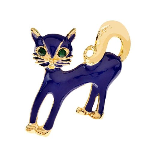 Broche En Forme D'oeil De Chat, Strass Vert En Émail, Animal Mignon, Bijoux Chat, 2 Couleurs Disponibles, Accessoires De Fête
