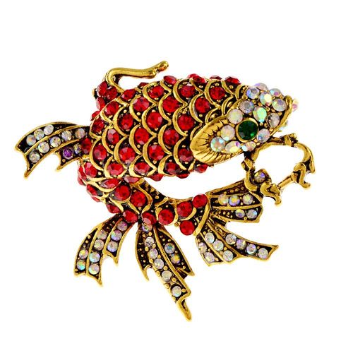 Broche Poisson En Strass Pour Femme, Jolie Broche En Forme D'animal De Mer, Accessoire De Fête Décontracté, Manteau, Bijoux, Cadeau, Nouvelle Tendance