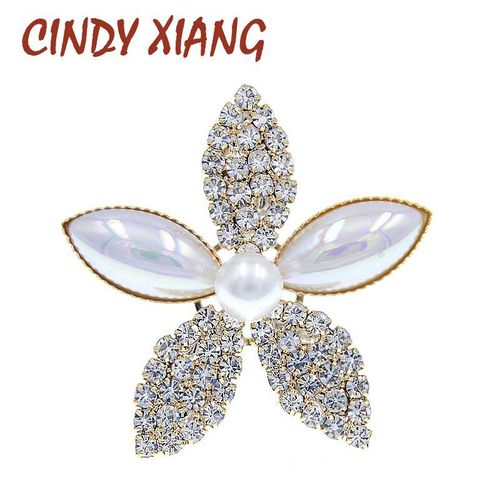Broche À Fleurs En Strass Pour Femmes, Haute Qualité, Perle, Style Coréen, Bijoux, Accessoires De Mode