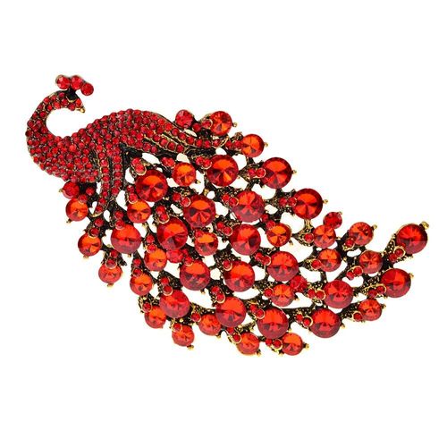 Broches Paon Élégantes En Strass Pour Femmes, Grandes Broches En Cristal, Animal Oiseau, Accessoires Bijoux De Haute Qualité