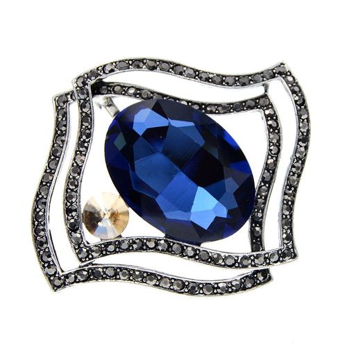 Grandes Broches Géométriques En Cristal Pour Femmes, Vintage, Élégantes, Strass, Bijoux Élégants, 5 Couleurs Disponibles