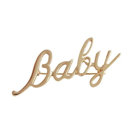 Broches En Métal Doré Pour Femmes, Nouvelle Tendance, Design Doux, Lettre, Broche Pour Bébé, À La Mode, Bijoux De Fête, Cadeau Pour Enfants