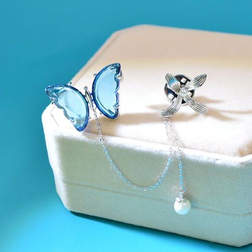 Broche De Collier Papillon En Cristal Pour Femme, Couleur Claire, Longue, Gland, Perle, Insecte, Bijoux, Accessoire D'hiver