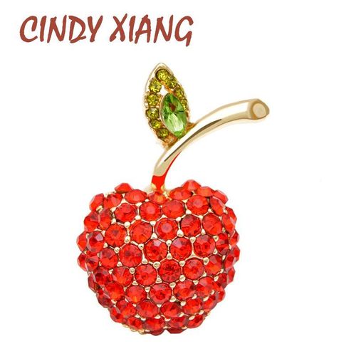 Broche À Strass Rouge Pour Femme, Jolie Petite Broche En Forme De Fruit, Pour L'été, Bijoux À La Mode, Haute Qualité, Nouveauté