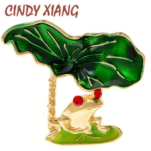 Broche En Feuille De Lotus Verte, En Émail, Design Amusant, Animal Grenouille, Unisexe, Accessoires Bijoux, Nouvelle Collection