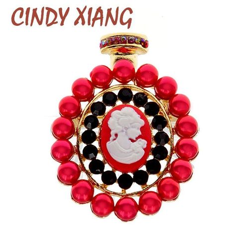 Broche De Bouteille De Parfum Pour Femmes, En Émail Rouge, À La Mode, Pour Fête De Mariage, Perles Rouges, Bijoux, Badge