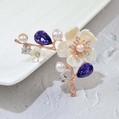 Broche Vintage En Pierre Naturelle Pour Femmes, Grande Broche Mode De Haute Qualité, Grand Bijou Accessoire En Liquidation