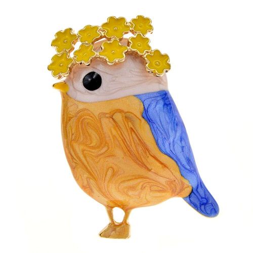 Broche En Forme D'oiseau Pour Femmes Et Hommes, En Métal Doré, Coloré, En Émail, Animal, Décontracté, Pour Le Bureau, Cadeaux De Noël