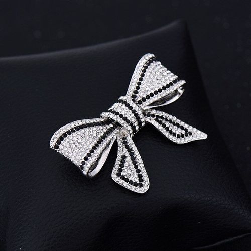Broche À N¿Ud Papillon Pour Femmes, Nouvelle Collection, Noir Et Blanc, Plein De Strass, Pour Fête De Mariage, Bureau, Broches, Bijoux Cadeaux
