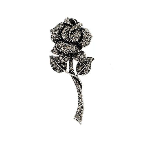 Broche En Strass Rose Pour Femmes, Vintage, Élégant, Plante, Cristal, Bijoux, 2 Couleurs Disponibles, Cadeau