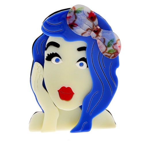 Broche En Acrylique Bleu Pour Fille, Nouveauté, Magnifique Bijou En Fiber D'acétate, À La Mode