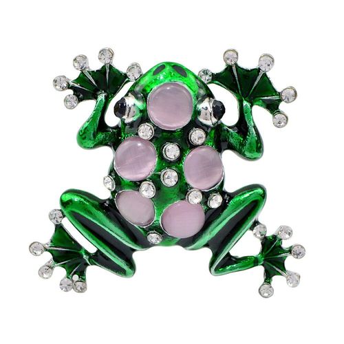 Broche Grenouille En Émail Vert Pour Homme, Jolie Broche Animal Opale, Vintage, Accessoires Bijoux De Fête