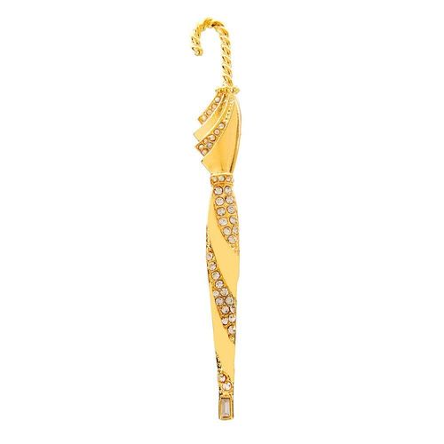 Broches De Parapluie En Strass Pour Femmes, 2 Couleurs Disponibles, Broche Créative En Alliage Plaqué Or, Nouveauté 2021