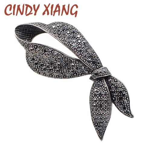 Broches À N¿Ud Papillon Pour Femmes, Strass, Noir, Mignon, Mode, Élégant, Bijoux De Fête, Manteau D'hiver