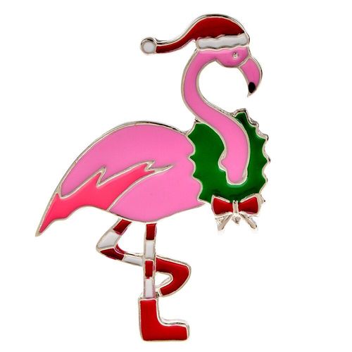 Broche En Émail Coloré, Mignon, Animal Oiseau, Pour Femmes Et Hommes, Chapeau De Noël Créatif, Broches Flamand Rose, Bijoux Cadeau