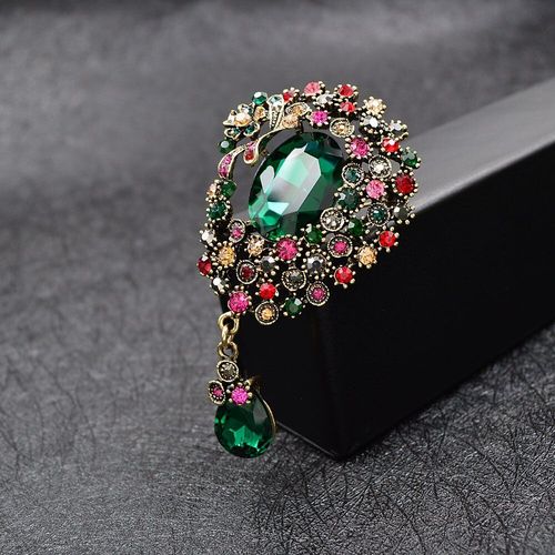 Grandes Broches Vintage En Cristal Pour Femmes, 4 Couleurs Disponibles, Mode Automne