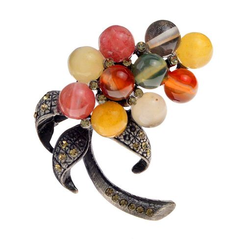 Broches À Fleurs Colorées En Pierre Naturelle Pour Femmes, Vintage, Mode Hiver, 3 Couleurs Disponibles, Bon Cadeau