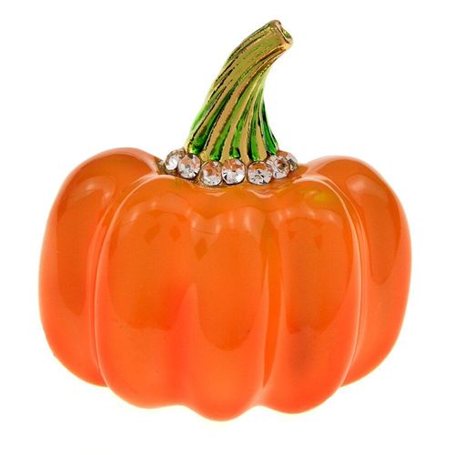 Broche Citrouille D'halloween Pour Femmes, En Métal Doré, Émail, Plante Végétale, Bijoux Strass Costume, Nouvelle Collection