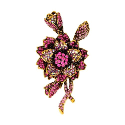 Broches À Fleurs En Strass Pour Femmes, Vintage, Mode, Broche, 2 Couleurs Disponibles, Bijoux Rétro, Nouvelle Collection 2021