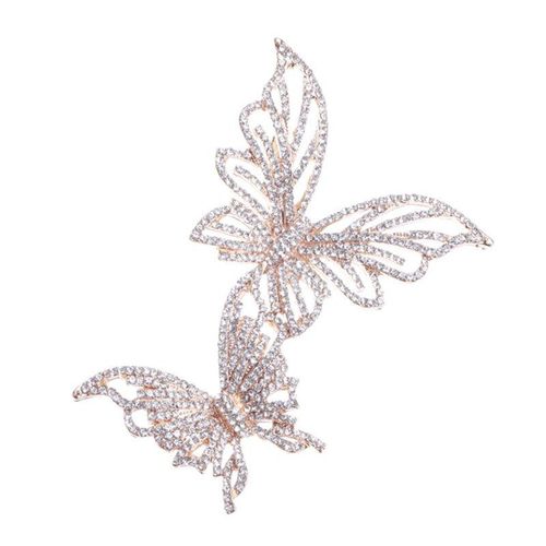 Broches Créatives À Double Papillon Pour Femmes, Broches En Strass Pour Insectes, Accessoires De Haute Qualité, 4 Couleurs