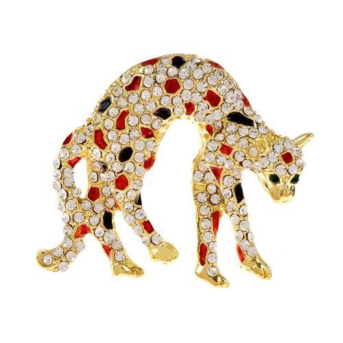 Broche Léopard En Strass, Design Animal, Épingle Guépard, Bijoux Pour Femmes Et Hommes, Accessoires Pour Manteaux