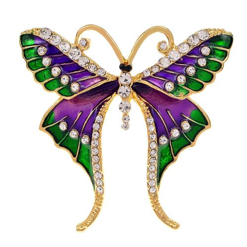 Broche Papillon Avec Strass Pour Femme, Jolie Broche Colorée D'automne En Forme D'insecte, Accessoire De Manteau, Bijoux