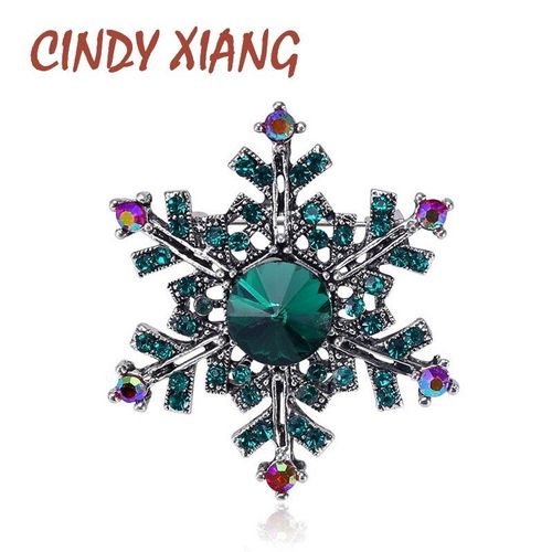 Broche Flocon De Neige Pour Femmes, Couleur Bleu Cristal, Vintage, Mode
