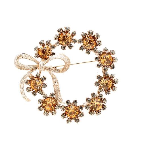 Broches À N¿Ud Circulaire En Cristal Pour Femmes, 2 Couleurs Au Choix, Vintage, Mode Automne, Luxe, Haute Qualité, Cadeau De Bijoux