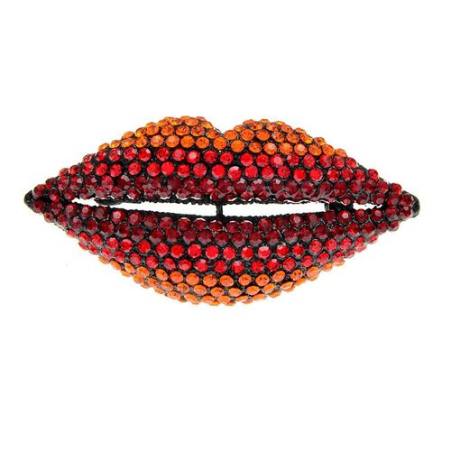 Broche À Lèvres En Strass Pour Femmes, Sexy, À La Mode, Rouge, Rose, Brillant, Bijoux, Cadeaux De Fête, Nouvelle Collection 2021