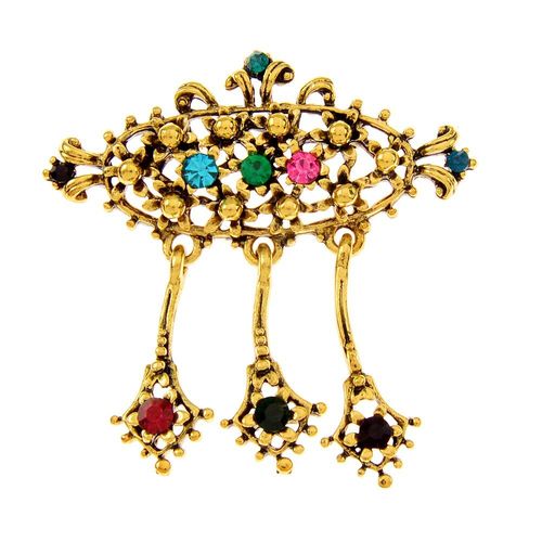 Broche Yeux En Strass, Vintage, Design Abstrait, Bijoux, Accessoires De Mode Antique, Matériau En Alliage